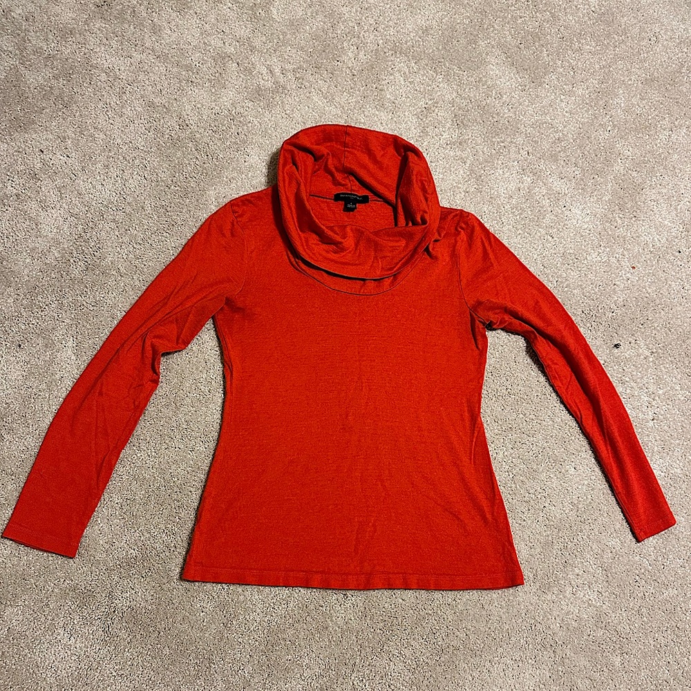 Banana Republic orange cowlneck shirt
